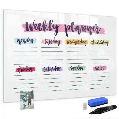 Magnetic marker board handwritten planner