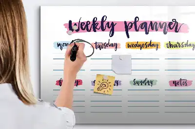Magnetic marker board handwritten planner