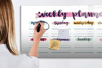 Magnetic marker board handwritten planner
