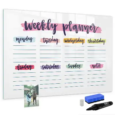 Magnetic marker board handwritten planner