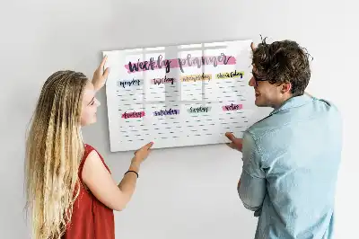 Magnetic marker board handwritten planner