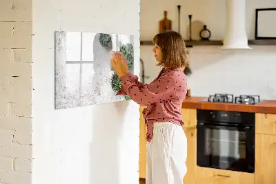 Magnetic glass dry erase board decorative plants