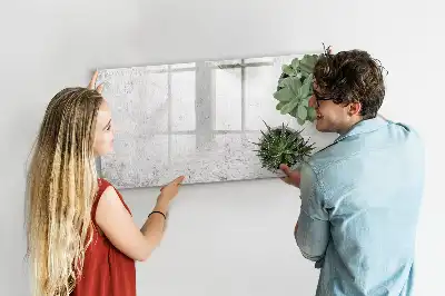 Magnetic glass dry erase board decorative plants