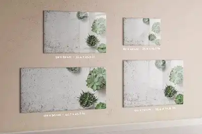 Magnetic glass dry erase board decorative plants