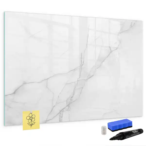 Magnetic marker board with a decorative marble finish