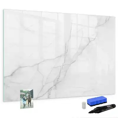 Magnetic marker board with a decorative marble finish