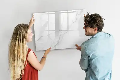 Magnetic marker board with a decorative marble finish