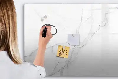 Magnetic marker board with a decorative marble finish