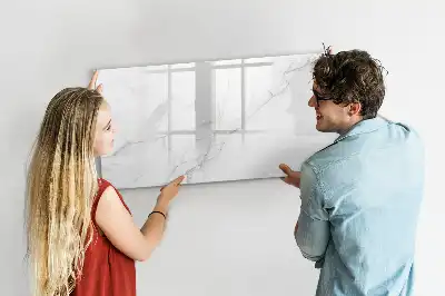 Magnetic marker board with a decorative marble finish