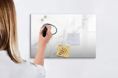 Magnetic marker board with a decorative marble finish