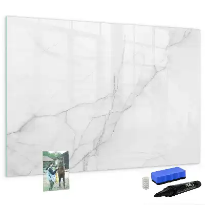 Magnetic marker board with a decorative marble finish