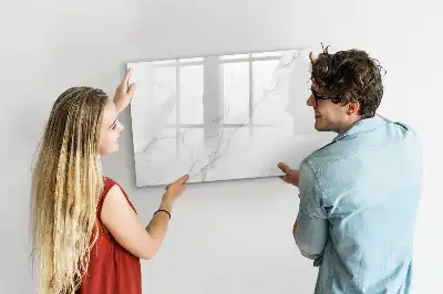 Magnetic marker board with a decorative marble finish
