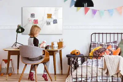 Magnetic marker board with a decorative marble finish
