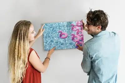 Magnetic glass dry erase board inflatable flamingo design