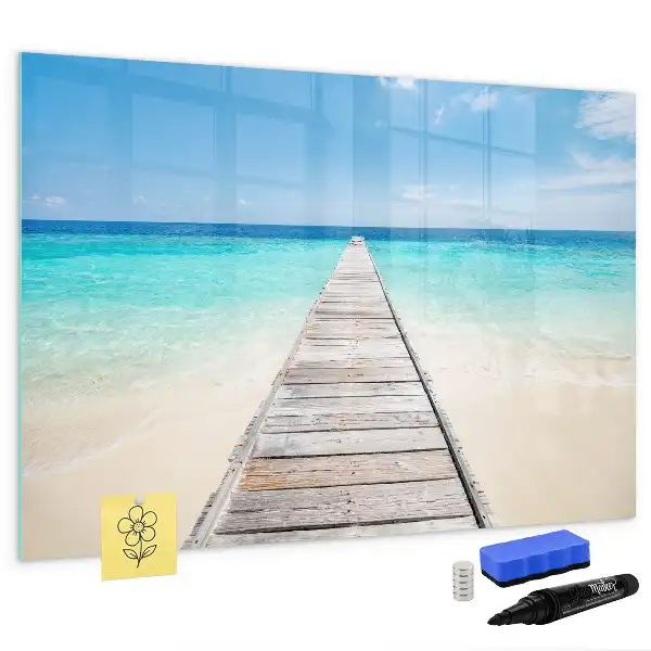 Magnetic marker board tropical island theme