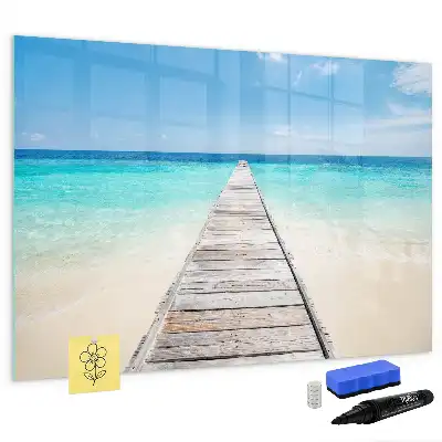 Magnetic marker board tropical island theme
