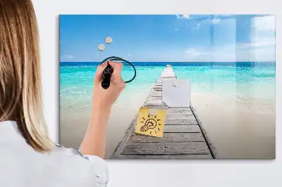 Magnetic marker board tropical island theme