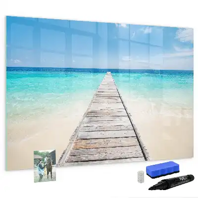 Magnetic marker board tropical island theme