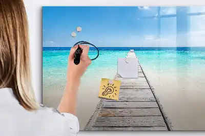 Magnetic marker board tropical island theme