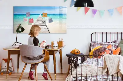 Magnetic marker board tropical island theme