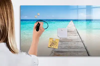 Magnetic marker board tropical island theme