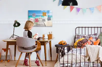 Magnetic marker board tropical island theme