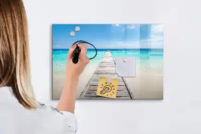Magnetic marker board tropical island theme