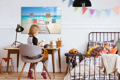 Magnetic marker board tropical island theme