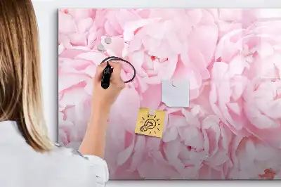 Magnetic glass dry erase board with blooming flowers print