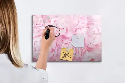 Magnetic glass dry erase board with blooming flowers print