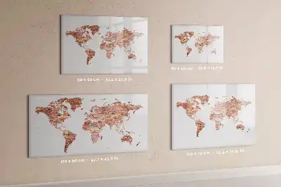 Magnetic marker board with old map on brick print