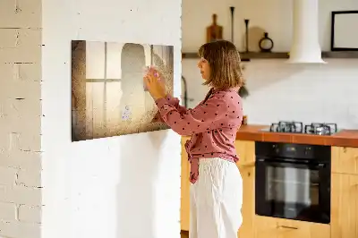 Magnetic marker board with an old world map design