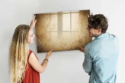 Magnetic marker board with an old world map design
