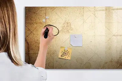 Magnetic marker board with an old world map design