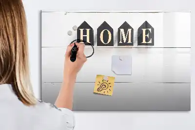 Magnetic glass dry erase board Home text design