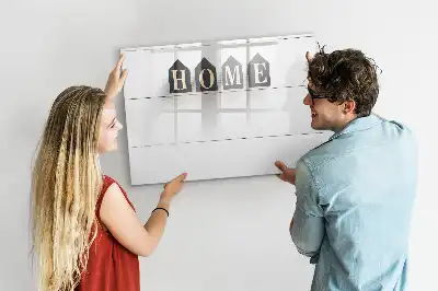 Magnetic glass dry erase board Home text design