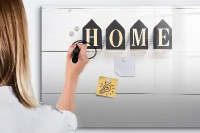 Magnetic glass dry erase board Home text design
