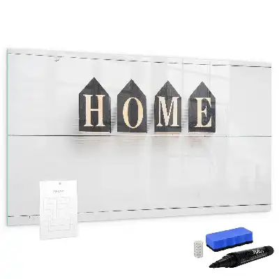 Magnetic glass dry erase board Home text design