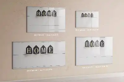 Magnetic glass dry erase board Home text design