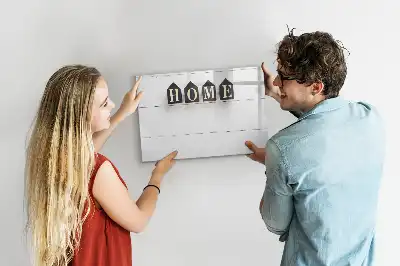 Magnetic glass dry erase board Home text design