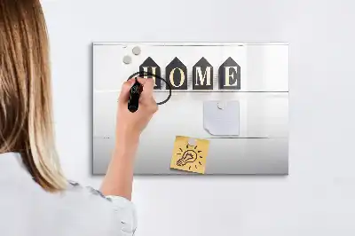 Magnetic glass dry erase board Home text design