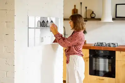 Magnetic glass dry erase board Home text design