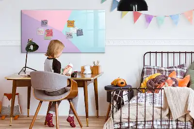 Magnetic marker board with pastel pattern