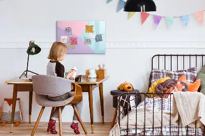 Magnetic marker board with pastel pattern