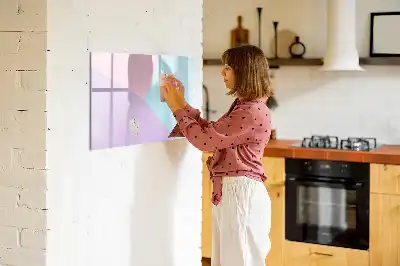 Magnetic marker board with pastel pattern