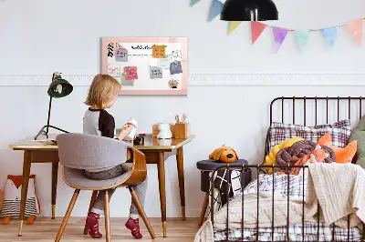 Magnetic marker board with floral planner design