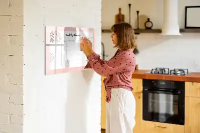 Magnetic marker board with floral planner design