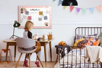 Magnetic marker board with floral planner design