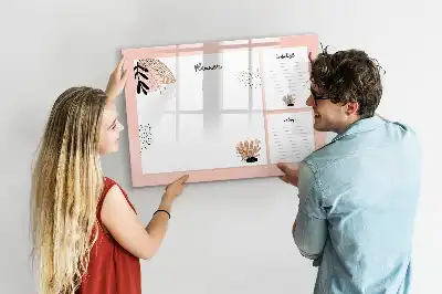 Magnetic glass dry erase board for planner notes