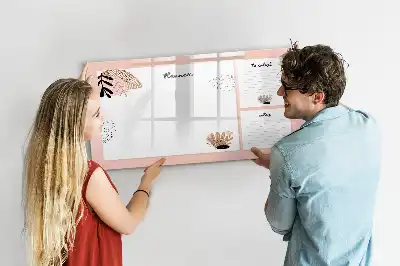 Magnetic glass dry erase board for planner notes